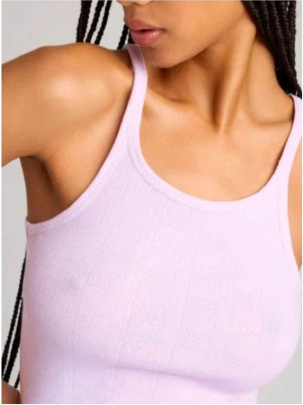 Negative Underwear Pointelle Tank XL Lilac Organic Cotton Stretch NWT